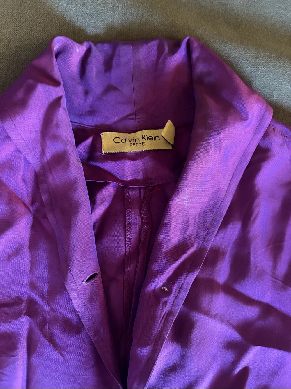 Calvin Klein Petite Purple Satin Blazer